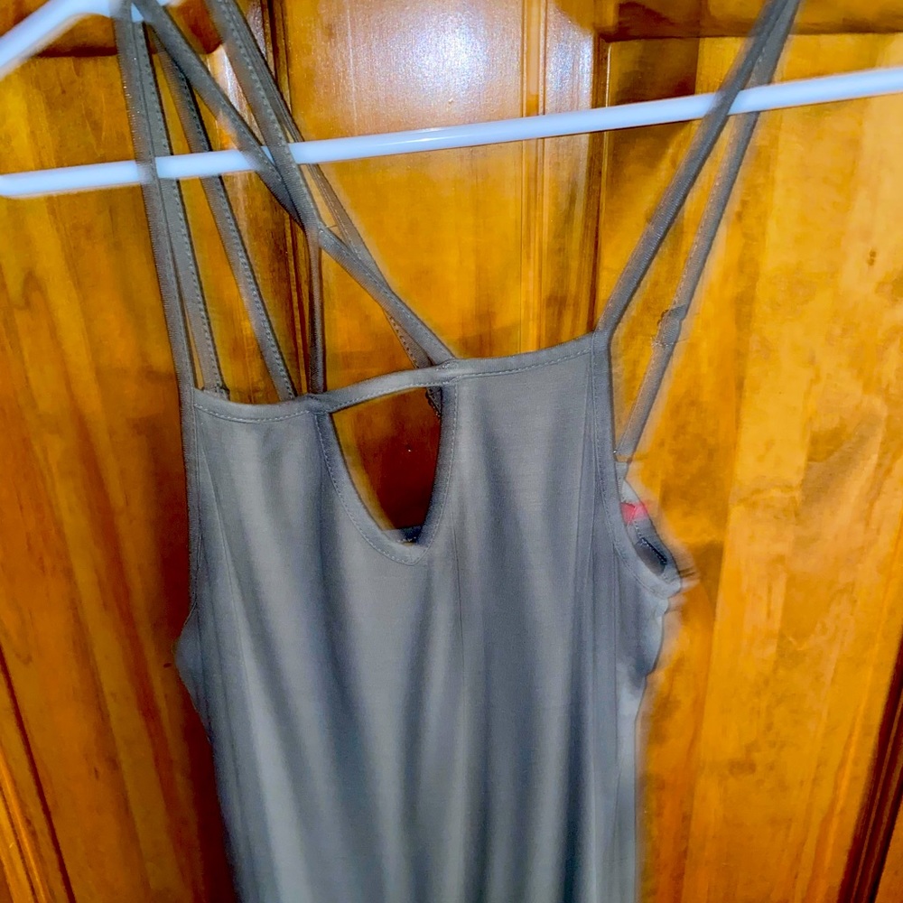 Buckle Red strap asymmetrical tank